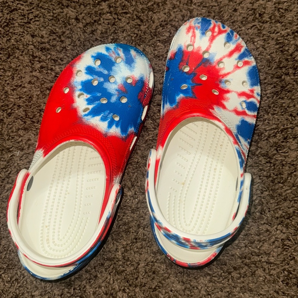 Tie-Dye graphic 4th of July Crocs